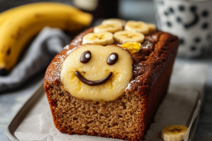 Banana Bread with Fun Face